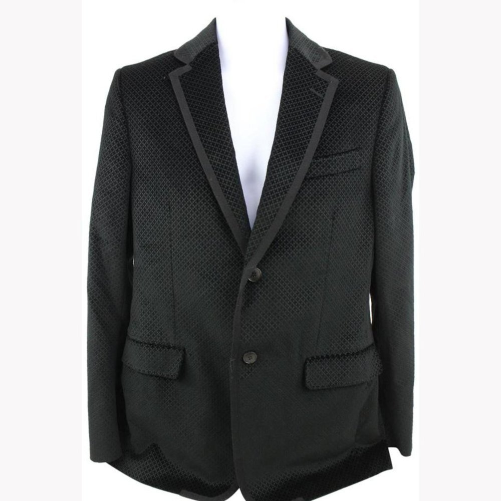 Gucci Men's Large Black Diamante Velvet Formal Smoking Jacket 125g27